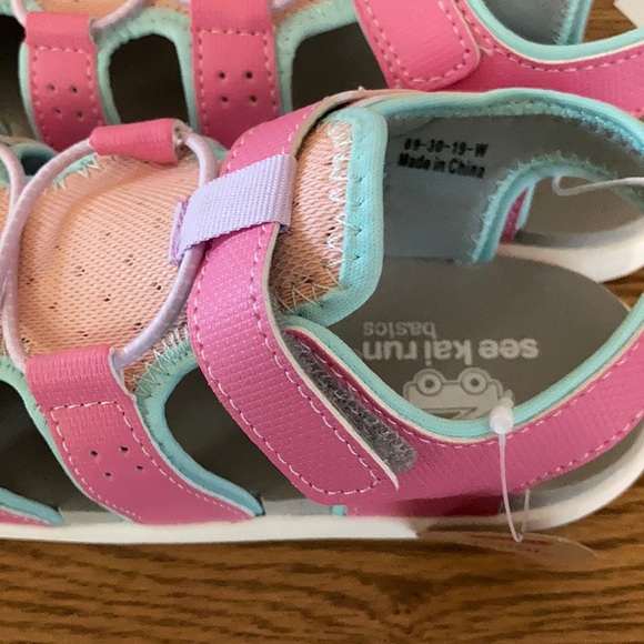 New See Kai Run girls Velcro pink sandals 12 - Picture 4 of 6